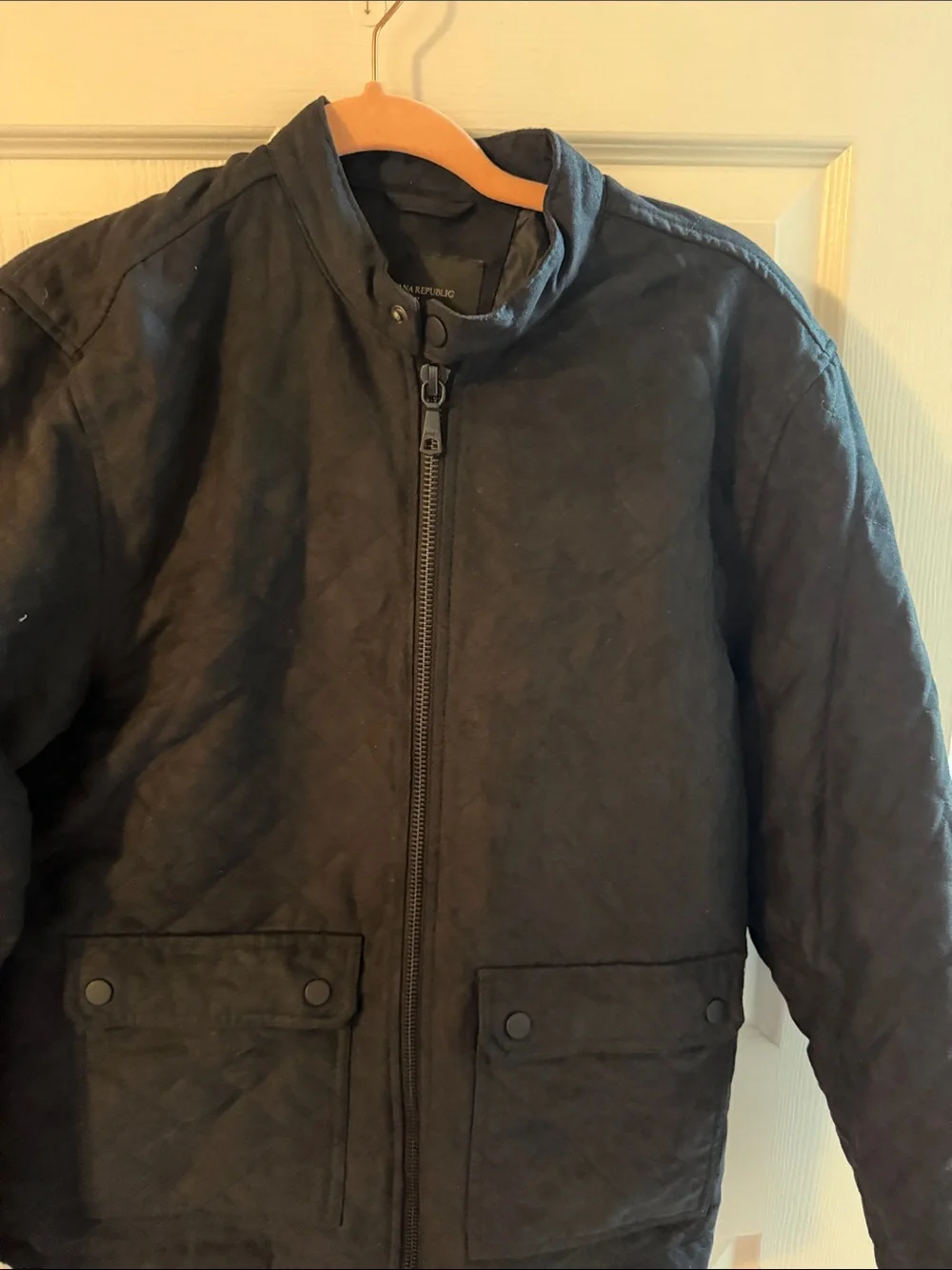 Banana Republic Black Vegan Suede Moto Jacket - Size M